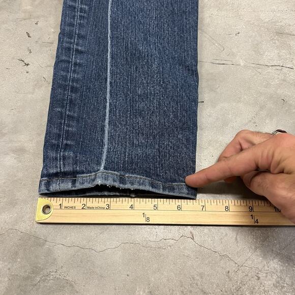 American Giant Jeans Mens 32x32 Blue 218 Straight Maritime Denim Distressed - Picture 4 of 9